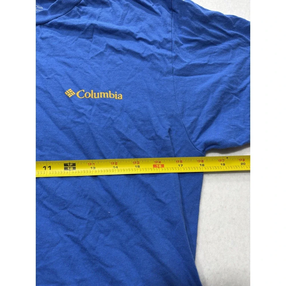 Columbia Shirt Mens Medium Blue Desert Cactus Graphic Tee Cotton Outdoor Hiking